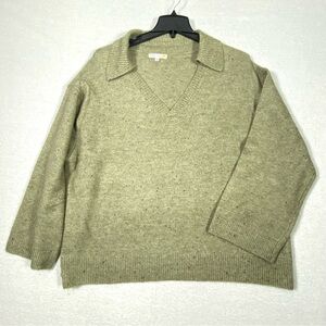 C&C California Johnny Collar Sweater Women's 3X Sage Taupe Oversized Cozy NWT